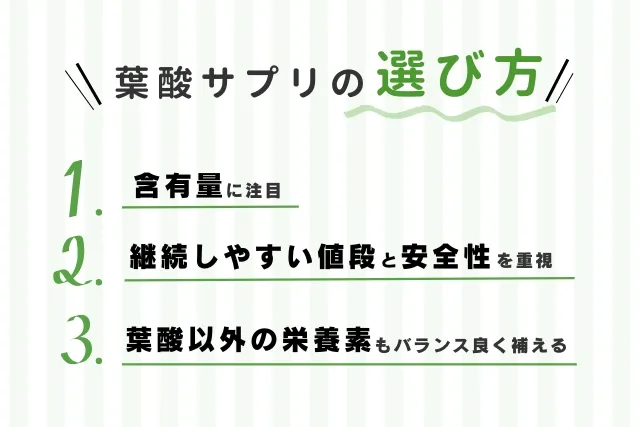 葉酸サプリの選び方