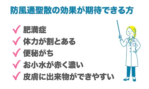 防風通聖散の効果が期待できる方