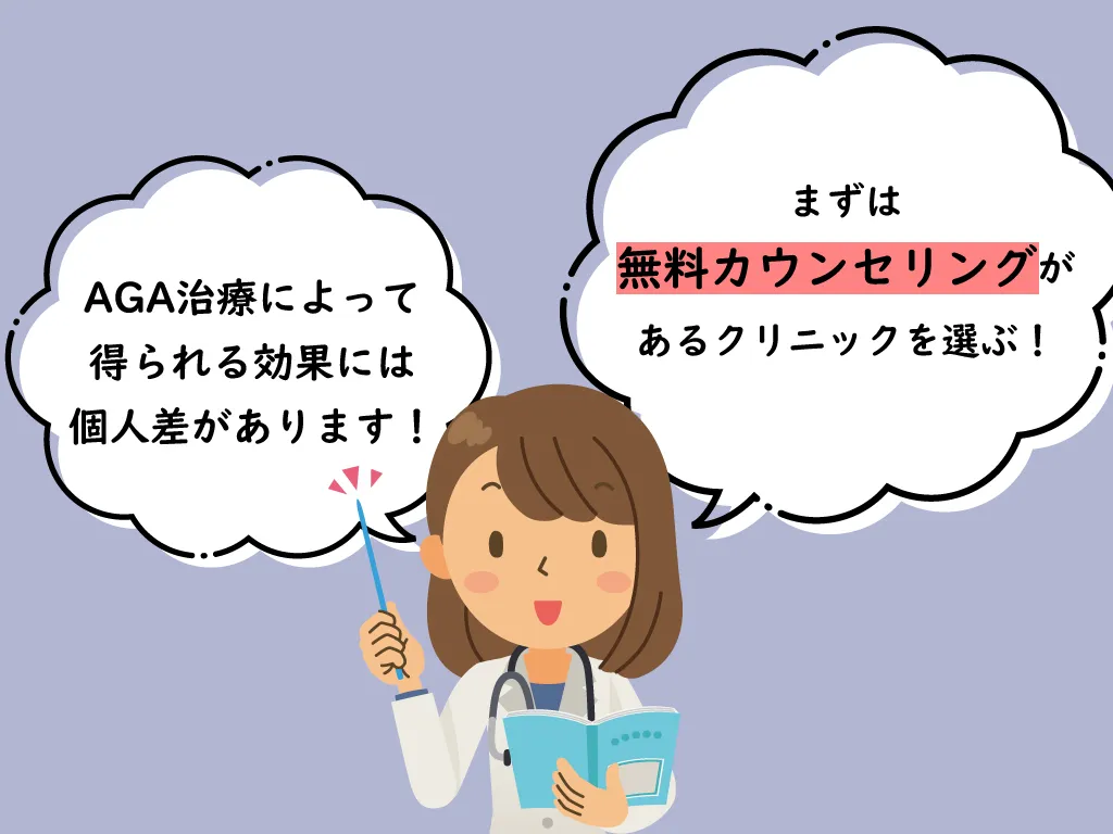 AGA治療によって得られる効果には個人差がある