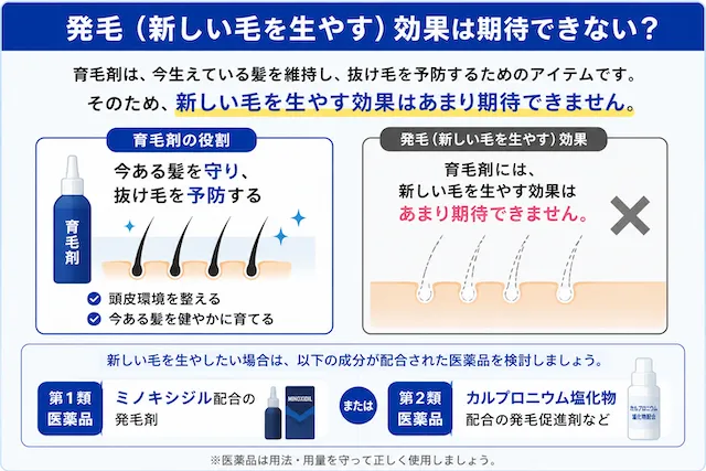 発毛（新しい毛を生やす）効果は期待できない？