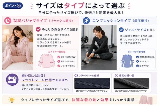 サイズはタイプによって選ぶ